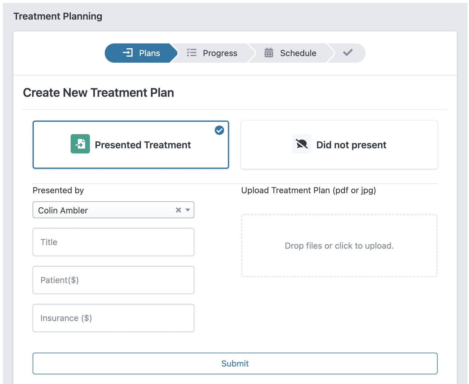 Treatment Plan Stats - Example 1